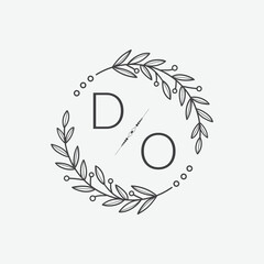 initial monogram wedding with creative circle line