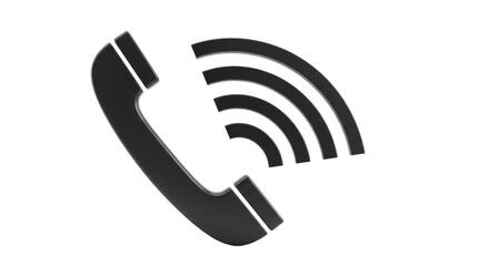 Isolated Black Phone Ringing