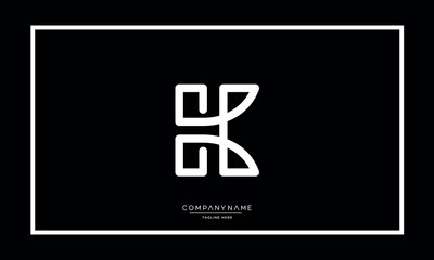 K or KK Alphabet letters logo vector monogram