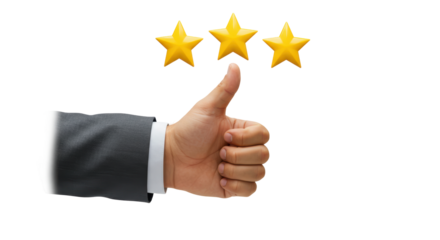 Isolated Thumbs Up with Stars