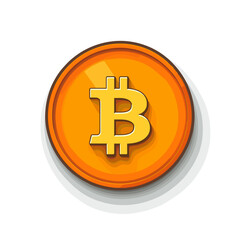 Obraz premium Orange And Yellow Bitcoin Crypto Coin Illustration
