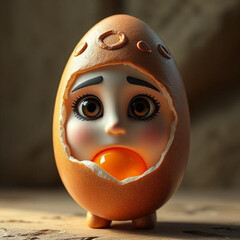 clay doll on a wooden background