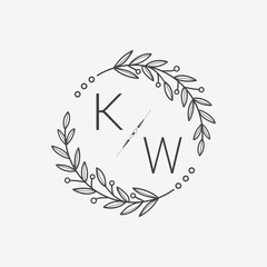 initial monogram wedding with creative circle line