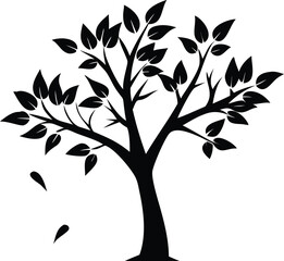 Obraz premium “Tree Silhouettes: Nature’s Shadows in Minimalist Beauty”