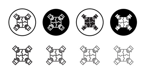 collaboration icon outline collection or set in black and white