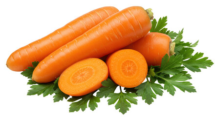 Isolated Carrots with Greenery