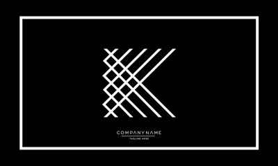 K or KK Alphabet letters logo vector monogram
