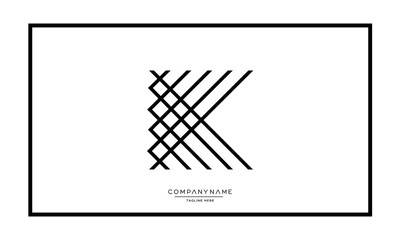 K or KK Alphabet letters logo vector monogram