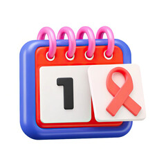 colorful calendar icon featuring pink ribbon symbolizing cancer awareness, representing significant date