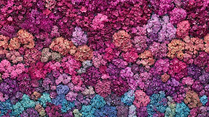 Obraz premium Vibrant flower wall texture, colorful floral background, design element