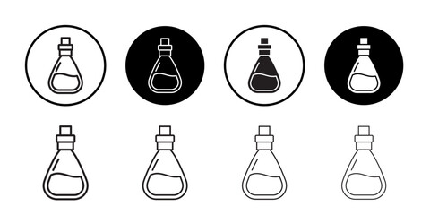 holy water bottle icon outline collection or set in black and white