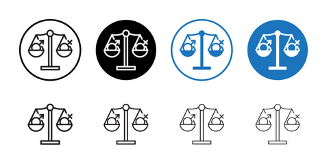 Hormone imbalance icon outline collection or set in black and white