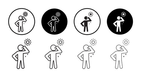 hot human icon outline collection or set in black and white
