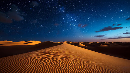 Desert at night with a sky full of stars