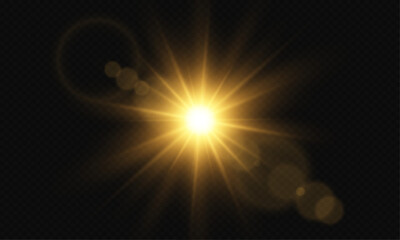 Light Vector with Sun Glare. Sun, Sunrays, and Glare.Overlays, light, sunrays, overlays, light transitions, lens flare, light leaks and glare in PNG format. Gold Flare and Glare.