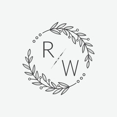 Obraz premium initial monogram wedding with creative circle line