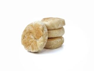 Fototapeta premium Bakpia cake or Indonesian typical traditional food isolated on white background 