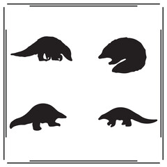 Pangolin silhouette, Pangolin illustration , Pangolin clipart, Pangolin vector ,Pangolin icon , black Pangolin, Pangolin illustration on white background, Pangolin vector illustration ,