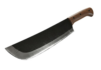 Isolated Large Cleaver Knife with Steel Blade