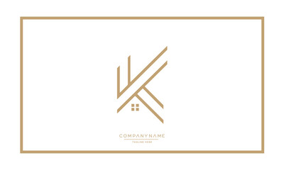 K or KK Alphabet letters logo vector monogram