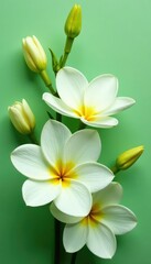 Naklejka premium simple yet elegant arrangement of white and light green flowers, light green flowers,