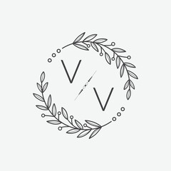 Obraz premium initial monogram wedding with creative circle line