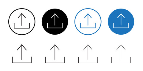 Upload Icon outline collection or set in black and white