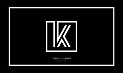 K or KK Alphabet letters logo vector monogram
