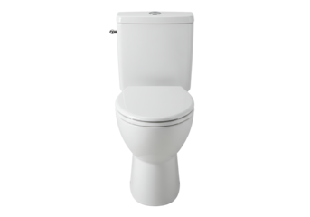 Isolated Modern White Toilet with Dual Flush System