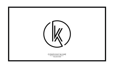 K or KK Alphabet letters logo vector monogram