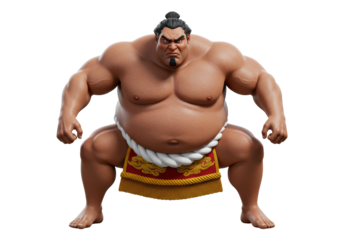 Isolated Sumo Wrestler Stance Power Ready