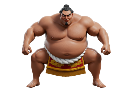 Isolated Sumo Wrestler Stance Power Ready