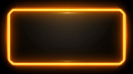 Futuristic neon border rectangle on white for banners  

