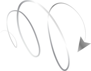 Obraz premium Arrow line spiral silver metallic, icon, sign