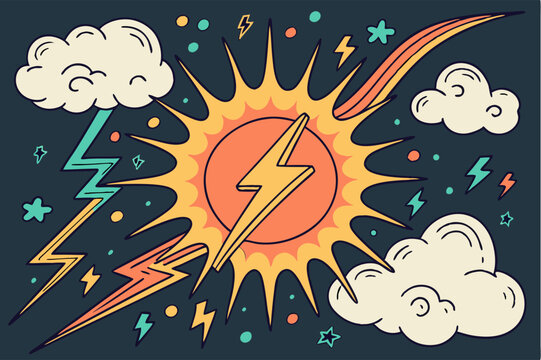 Retro Lightning Images – Browse 64,328 Stock Photos, Vectors