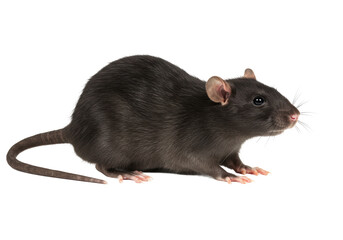 Isolated Brown Rat with Glossy Fur