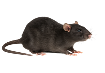 Isolated Brown Rat with Glossy Fur