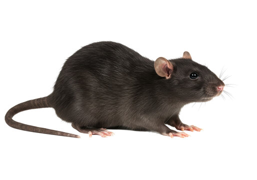 Isolated Brown Rat with Glossy Fur