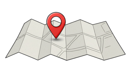 Isolated location map pin pointer on white background