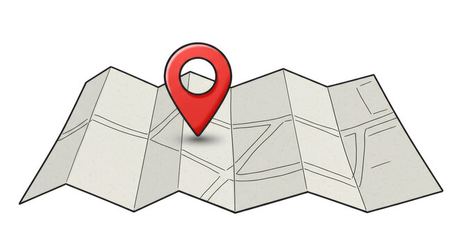 Isolated location map pin pointer on white background