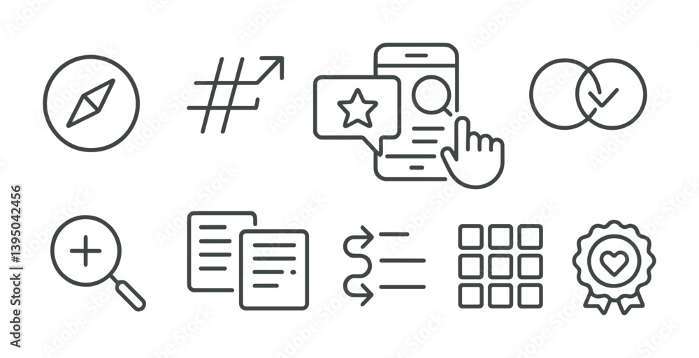 Poster essential web interface linear icons set for navigation and interaction