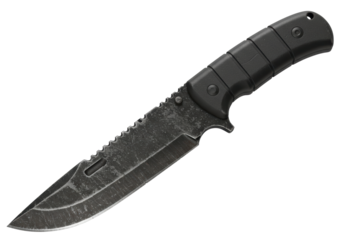 Isolated Tactical Combat Knife with Serrated Edge