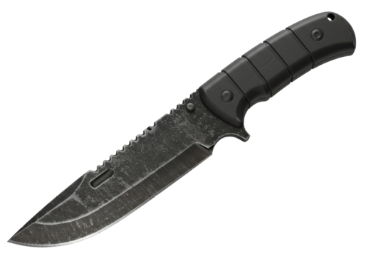 Isolated Tactical Combat Knife with Serrated Edge