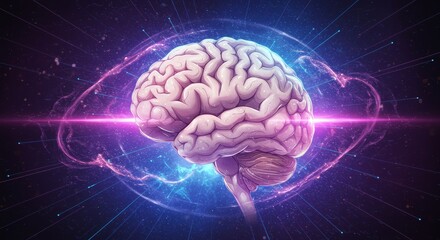 Conceptual Artwork of Human Brain Functionality in Digital Space