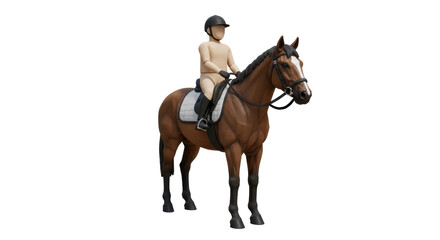 Isolated Horse with Rider