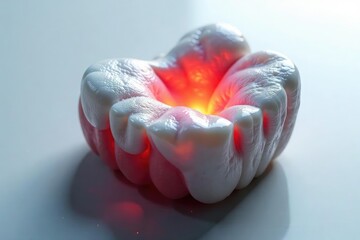 Close-up of a throbbing molar isolated on white , symptom, jaw