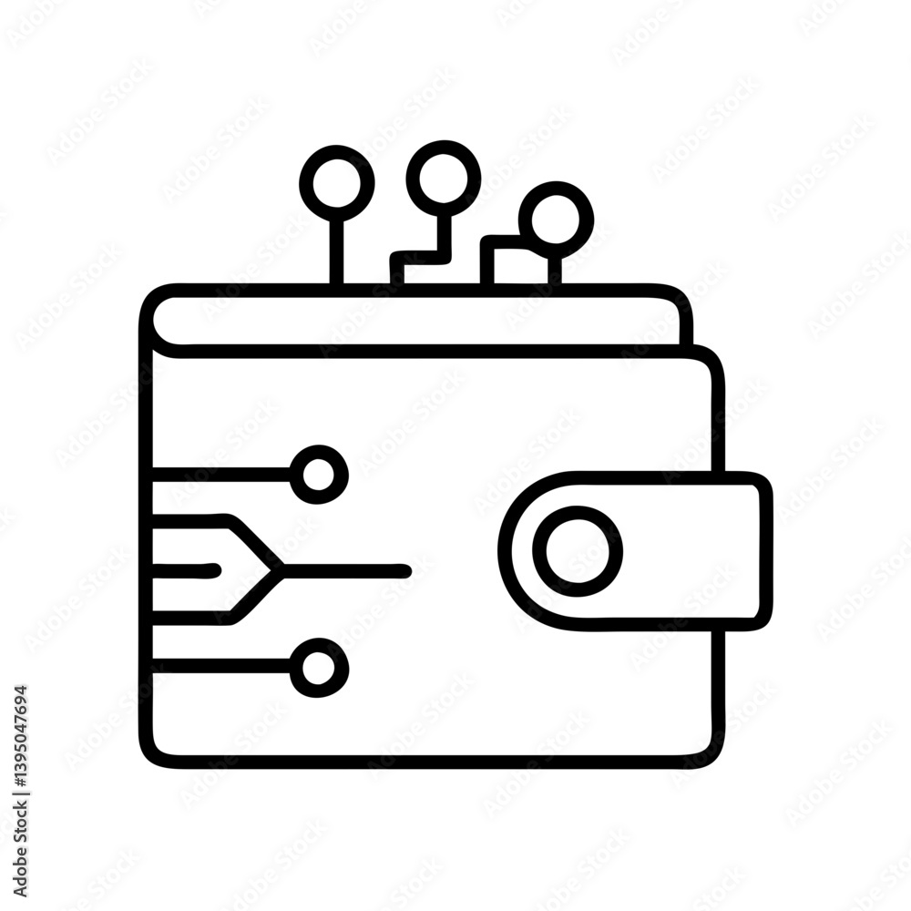 Poster digital wallet blockchain technology cryptocurrency finance icon vector design