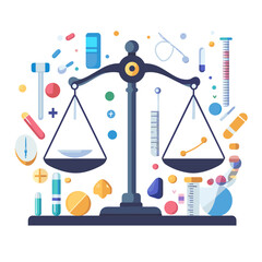 Medical Scales Balancing Healthcare and Justice