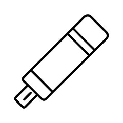 Outline icon of highlighter marker pen for drawing and lettering vector graphic art