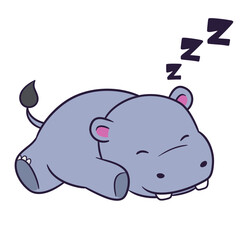 Cute and adorable hippo character illustration